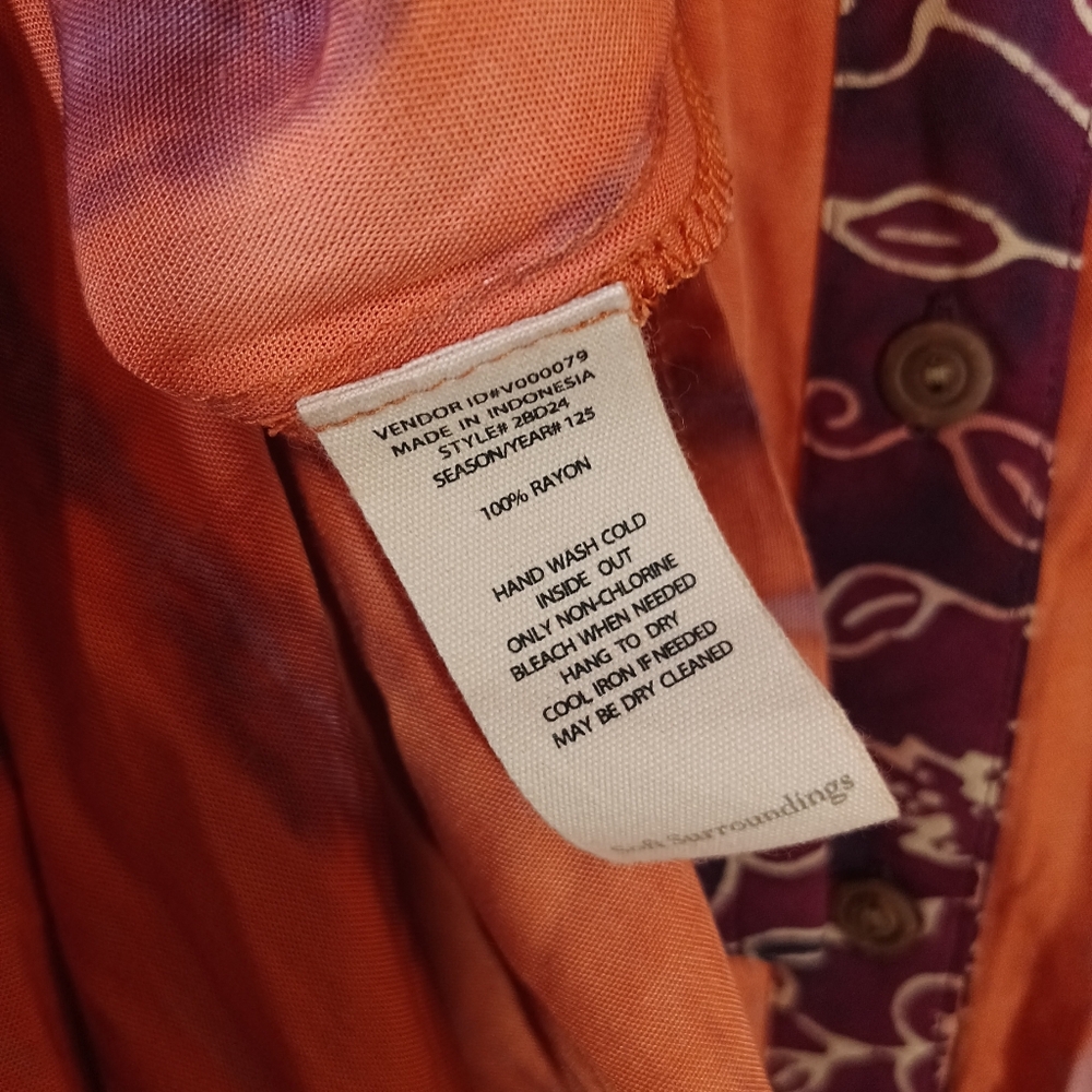 Soft Surroundings Kaftan Sunset Bali Maxi Dress Size M NWOT - Picture 5 of 7